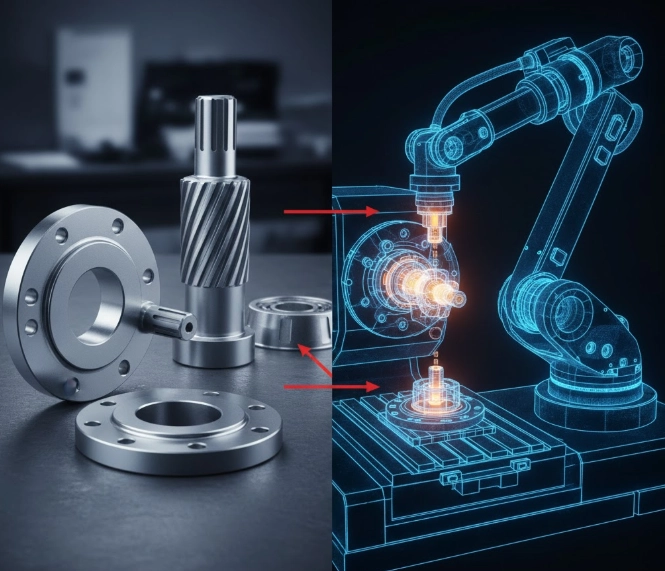 Digital twin of industrial components and robotic manufacturing