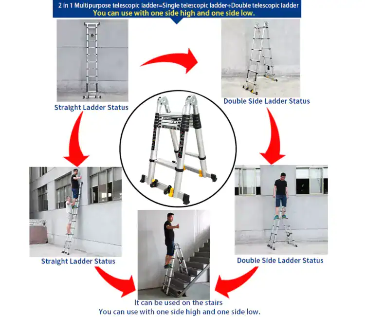 multipurpose ladder with two balance bars